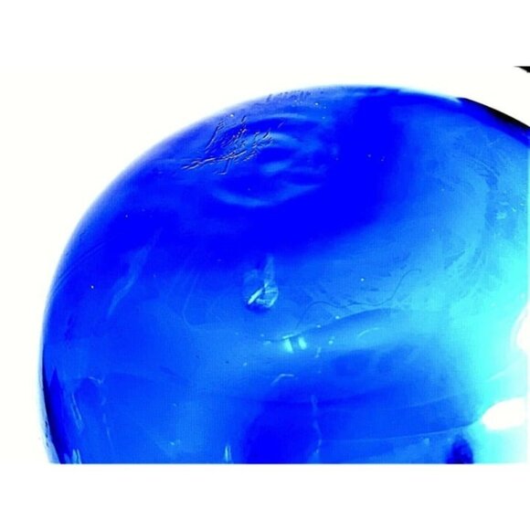 Vintage Hand Blown Bulb Vase Cobalt Blue Floral Vase 9" Tall - Picture 5 of 5